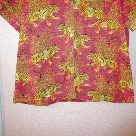 Print Fresh Bagherra Organic Cotton Pajamas Size L Leopard Top & Shorts 2 Piece - Picture 4 of 12